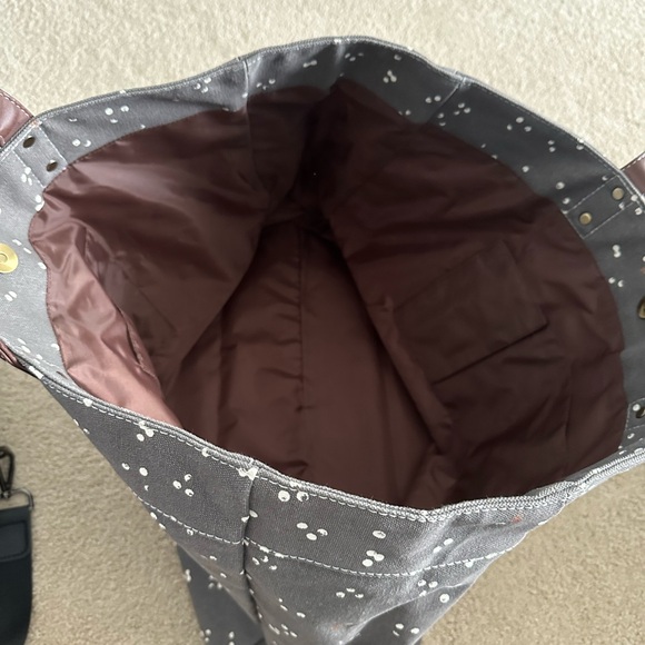 Maika Gray Tote with White Dots - Picture 3 of 4